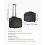 VEVOR Rolling Laptop Bag, Fits Up to 17.3 Inch Laptop, Wheeled Briefcase, Roller Computer Tote Bag with Wheels & Telescoping Handle, Laptop Case for Work Travel Business Office, Women & Men (Black)