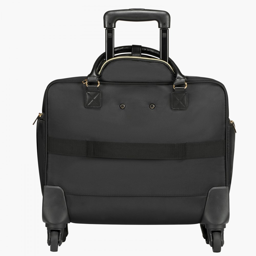 VEVOR Rolling Laptop Bag 17,3 inch / 43,9 cm Wheeled Computer Bag for Women Men Black Gold