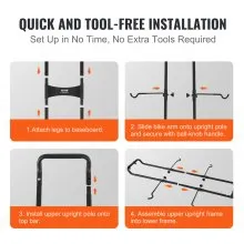 VEVOR 2 Bike Storage Rack, Free Standing Gravity Wall Vertical Bike Rack, Fully Adjustable Bike Rack Garage, Sturdy Steel & Easy Assemble, for Garage, Living Room, Shed, Holds Up to 90 lbs Black