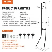 VEVOR 2 Bike Storage Rack, Free Standing Gravity Wall Vertical Bike Rack, Fully Adjustable Bike Rack Garage, Sturdy Steel & Easy Assemble, for Garage, Living Room, Shed, Holds Up to 90 lbs Black