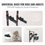 VEVOR 4 Bike Storage Rack, Free Standing Gravity Wall Vertical Bike Rack, Fully Adjustable Bike Rack Garage, Sturdy Steel & Easy Assemble, for Garage, Living Room, Shed, Holds Up to 260 lbs Black