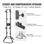 VEVOR 4 Bike Storage Rack, Free Standing Gravity Wall Vertical Bike Rack, Fully Adjustable Bike Rack Garage, Sturdy Steel & Easy Assemble, for Garage, Living Room, Shed, Holds Up to 260 lbs Black
