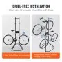 VEVOR 4 Bike Storage Rack, Free Standing Gravity Wall Vertical Bike Rack, Fully Adjustable Bike Rack Garage, Sturdy Steel & Easy Assemble, for Garage, Living Room, Shed, Holds Up to 260 lbs Black