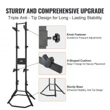 VEVOR 4 Bike Storage Rack, Free Standing Gravity Wall Vertical Bike Rack, Fully Adjustable Bike Rack Garage, Sturdy Steel & Easy Assemble, for Garage, Living Room, Shed, Holds Up to 260 lbs Black