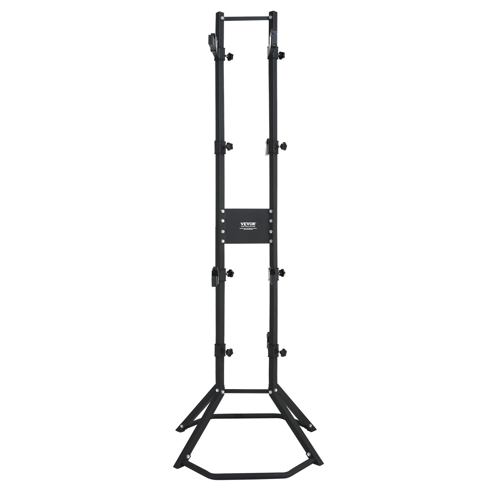 VEVOR 4 Bike Storage Rack, Free Standing Gravity Wall Vertical Bike Rack, Fully Adjustable Bike Rack Garage, Sturdy Steel & Easy Assemble, for Garage, Living Room, Shed, Holds Up to 118KG Black