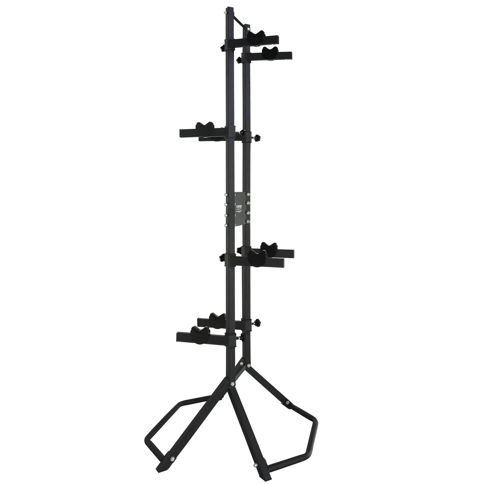 VEVOR 4 Bike Storage Rack, Free Standing Gravity Wall Vertical Bike Rack, Fully Adjustable Bike Rack Garage, Sturdy Steel & Easy Assemble, for Garage, Living Room, Shed, Holds Up to 260 lbs Black