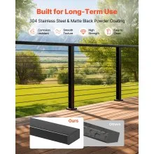 6.5ft Complete Cable Railing Kit with Post Matte Black Stainless Steel