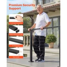 6.5ft Complete Cable Railing Kit with Post Matte Black Stainless Steel
