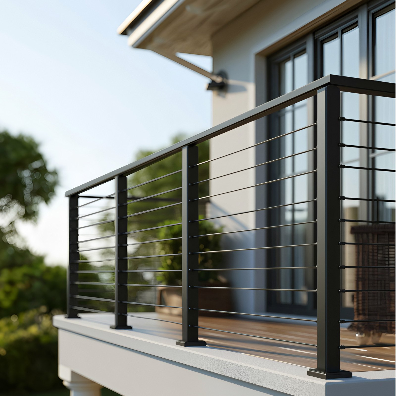 VEVOR 6.5 ft Complete Cable Railing Kit with Post, 36 inch Tall Matte Black Stainless Steel Handrail Cuttable for Outdoor/Indoor Steps, Level Hole Drilled Railing Posts System for Stairs,Deck,Balcony