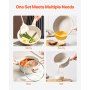 VEVOR 19 Piece Pots and Pans Set Granite Nonstick Kitchen Cookware White