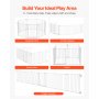 Baby Gate 192 Inch Extra Wide 28 Inch High 8-Panel Foldable Dog Gate White