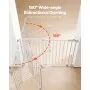 VEVOR Baby Gate, 29.5-43 Inches Adjustable Width, 28 Inches High Dog Gate, No Threshold Bar, Easy Step Walk Thru, for Child Pet Security, with Screws, One-Hand Open, for Stairs and Doorways, White