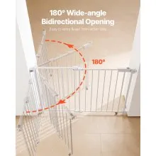 Baby Gate 29.5-43 Inches Adjustable Width 28 Inches High Dog Gate White