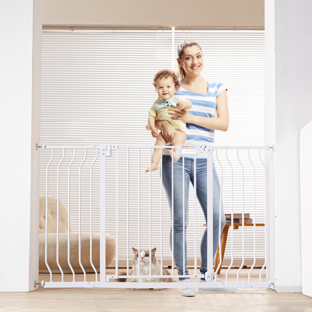 29.5-48.4'' Baby Gate Baby Fences, 30 Tall Pressure Mounted For Doorway  Stairs, Black