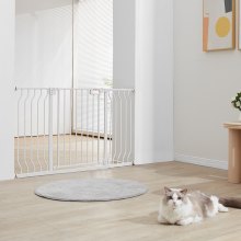 VEVOR Baby Gate, 29.5"-53" Extra Wide, 30" High, Dog Gate for Stairs Doorways and House, Easy Step Walk Thru Auto Close Child Gate Pet Security Gate with Pressure Mount Kit and Wall Mount Kit, White