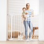 VEVOR Baby Gate, 29.5"-39" Extra Wide, 30" High, Dog Gate for Stairs Doorways and House, Easy Step Walk Thru Auto Close Child Gate Pet Security Gate with Pressure Mount Kit and Wall Mount Kit, White
