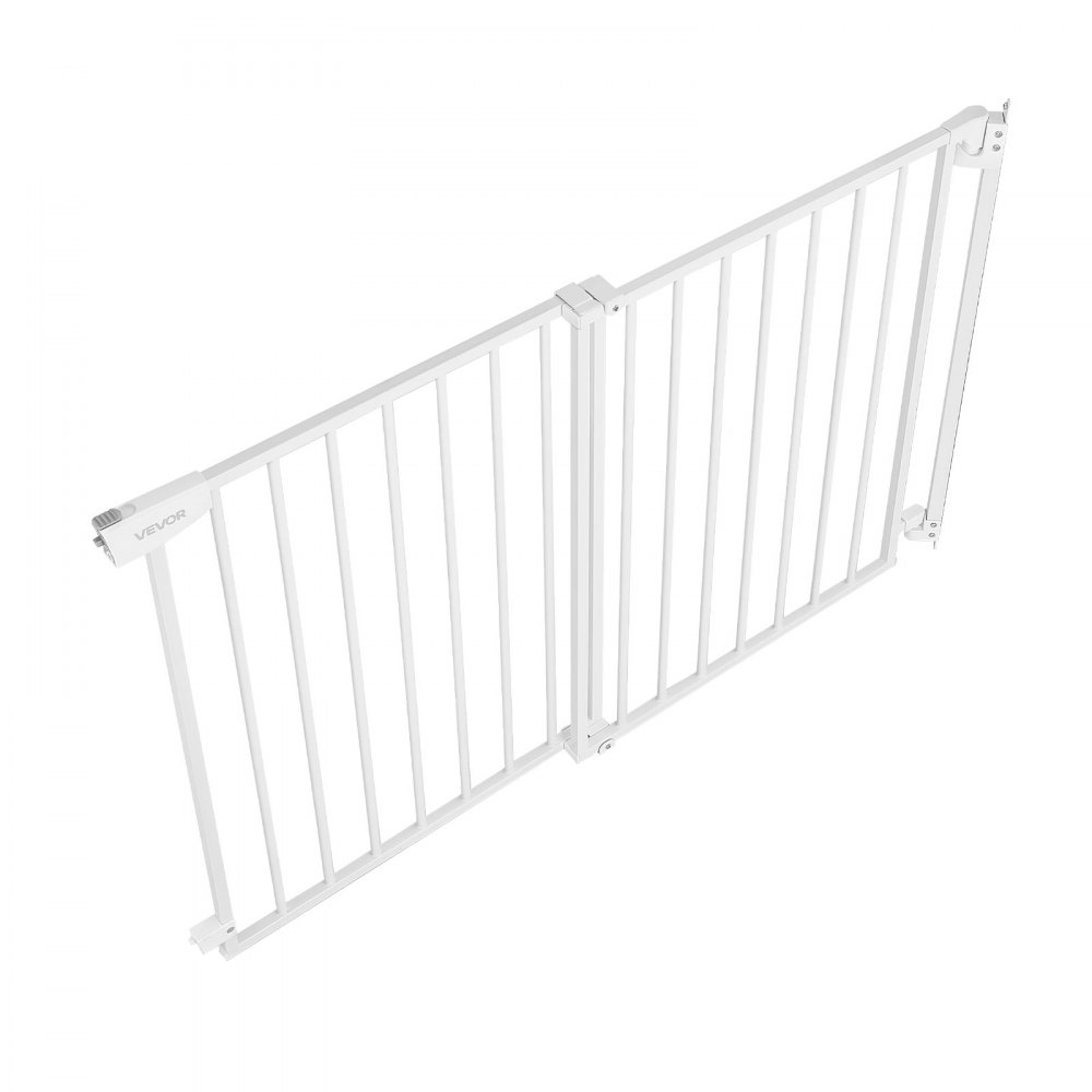VEVOR Baby Gate for Stairs, 778-1210 mm Adjustable Width, 760 mm High Dog Gate, No Bottom Bar, One-Handed Operation, Easy Drilling Installation with Hardware Kit, for Stairs, Doorways, House, White