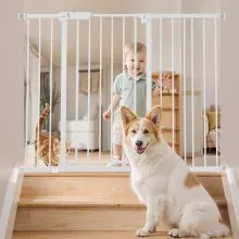 Baby Gate 26-48 Inches Adjustable Width 36 Inches High Dog Gate White