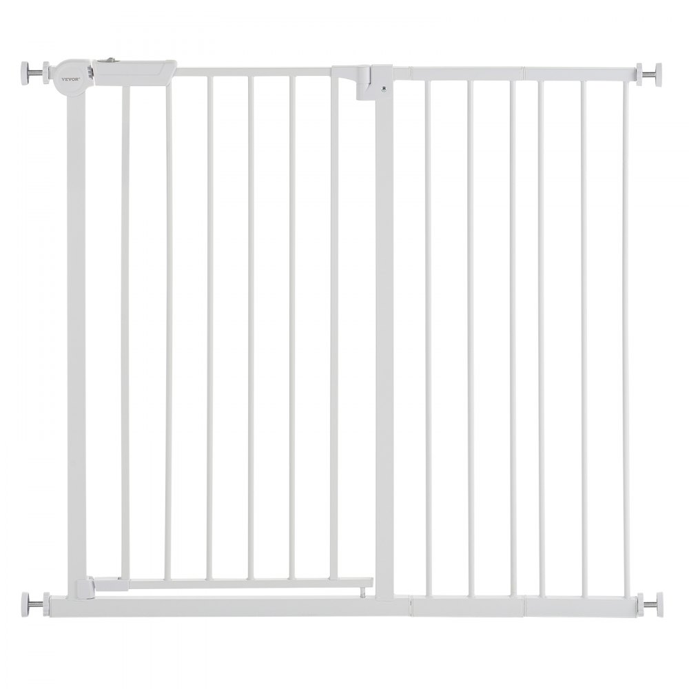 VEVOR Baby Gate, 26-40 Inches Adjustable Width, 36 Inches High Dog Gate, Easy Step Walk Thru, for Child Pet Security, Pressure Mount Kit, Wall Cups, One-Hand Open, for Stairs and Doorways, White