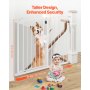 VEVOR Baby Gate 26-40 Inches Adjustable Width 36 Inches High Dog Gate White