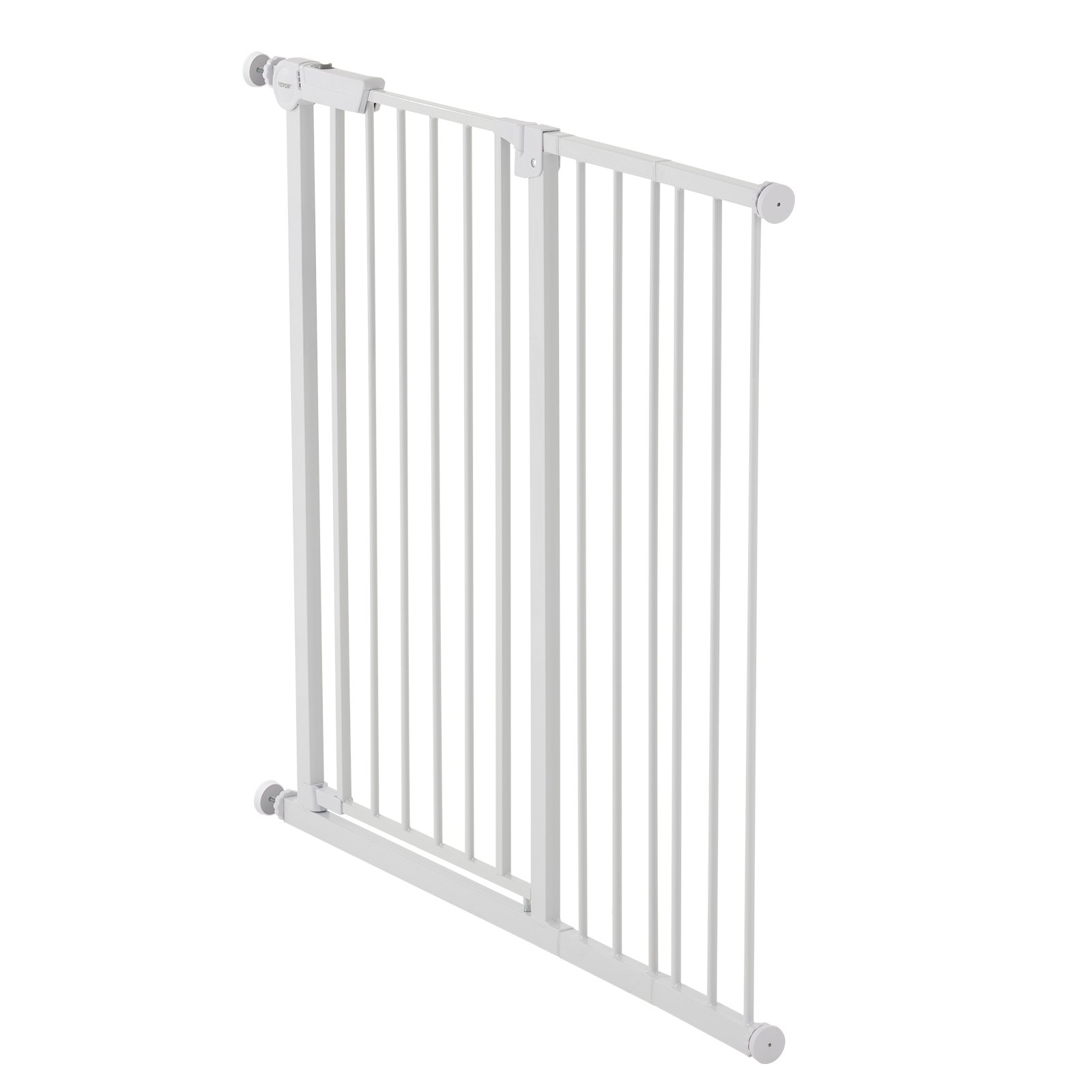 VEVOR Baby Gate, 26-40 Inches Adjustable Width, 36 Inches High Dog Gate, Easy Step Walk Thru, for Child Pet Security, Pressure Mount Kit, Wall Cups, One-Hand Open, for Stairs and Doorways, White