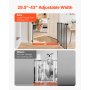 Baby Gate 29.5-43 Inches Adjustable Width 28 Inches High Dog Gate Black