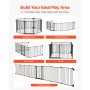 Baby Gate 192 Inch Extra Wide 28 Inch High 8-Panel Foldable Dog Gate Black