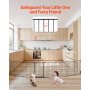 Baby Gate 192 Inch Extra Wide 28 Inch High 8-Panel Foldable Dog Gate Black