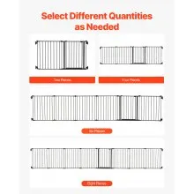 Baby Gate 192 Inch Extra Wide 28 Inch High 8-Panel Foldable Dog Gate Black