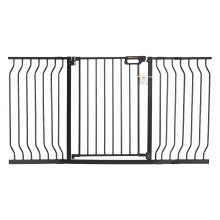 VEVOR Dog Gate, 29.5"-57.8" Extra Wide, 30" High, Stair Gate for Stairs Doorways and House, Easy Step Walk Thru Auto Close Gate Pet Security Gate with Pressure Mount Kit and Wall Mount Kit, Black