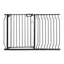 VEVOR Baby Gate, 29.5"-48.4" Extra Wide, 30" High, Dog Gate for Stairs Doorways and House, Easy Step Walk Thru Auto Close Child Gate Pet Security Gate with Pressure Mount Kit and Wall Mount Kit, Black