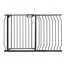 VEVOR Baby Gate, 749-1229 mm Extra Wide, 762 mm High, Dog Gate for Stairs Doorways and House, Easy Step Walk Thru Auto Close Child Gate Pet Security Gate with Pressure Mount and Wall Mount Kit, Black