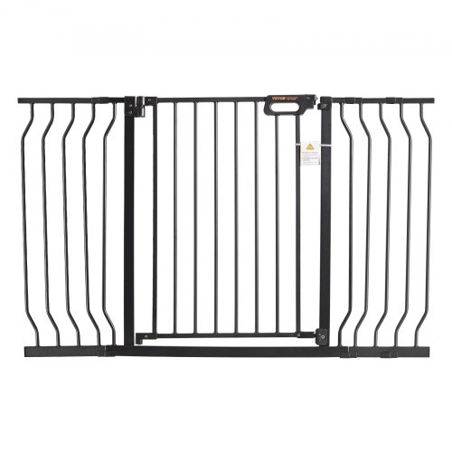 VEVOR Baby Gate, 749-1346 mm Extra Wide, 762 mm High, Dog Gate for Stairs Doorways and House, Easy Step Walk Thru Auto Close Child Gate Pet Security Gate with Pressure Mount and Wall Mount Kit, Black