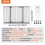VEVOR Baby Gate, 29.5"-53" Extra Wide, 30" High, Dog Gate for Stairs Doorways and House, Easy Step Walk Thru Auto Close Child Gate Pet Security Gate with Pressure Mount Kit and Wall Mount Kit, Black