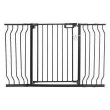 VEVOR Baby Gate, 749-1346 mm Extra Wide, 762 mm High, Dog Gate for Stairs Doorways and House, Easy Step Walk Thru Auto Close Child Gate Pet Security Gate with Pressure Mount and Wall Mount Kit, Black