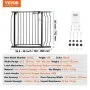 VEVOR Baby Gate, 749-990 mm Extra Wide, 762 mm High, Dog Gate for Stairs Doorways and House, Easy Step Walk Thru Auto Close Child Gate Pet Security Gate with Pressure Mount Kit & Wall Mount Kit, Black