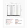 VEVOR Baby Gate, 26-40 Inches Adjustable Width, 36 Inches High Dog Gate, Easy Step Walk Thru, for Child Pet Security, Pressure Mount Kit, Wall Cups, One-Hand Open, for Stairs and Doorways, Black