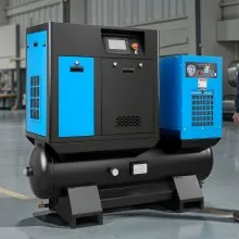 VEVOR Rotary Screw Air Compressor, 10HP 36CFM Air Compressor with 80 Gallon Tank & Refrigerated Dryer, Max 125PSI Rotary Screw Air-Compressed System for Industrial Manufacturing (230V 3-Phase Power)
