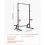 VEVOR Power Cage Squat Rack, Multifunctional Power Rack Home Gym, Strength Training Workout Equipment with 4 Band Pegs, Adjustable J-Hooks & Safety Bars for Barbell Squat Bench Press Pull-Up