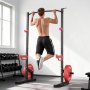 VEVOR Power Cage Squat Rack, Multifunctional Power Rack Home Gym, Strength Training Workout Equipment with 4 Band Pegs, Adjustable J-Hooks & Safety Bars for Barbell Squat Bench Press Pull-Up