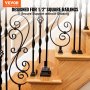 VEVOR Aluminum Alloy Baluster Shoes Stair Flat Shoe with Screw Holes for 1/2 Inch Square Scroll Basket Twist Knuckle Staircase Balusters Metal Spindle Railing, Satin Black (50 Pcs)