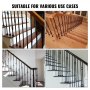 VEVOR Aluminum Alloy Baluster Shoes Stair Flat Shoe with Screw Holes for 1/2 Inch Square Scroll Basket Twist Knuckle Staircase Balusters Metal Spindle Railing, Satin Black (50 Pcs)