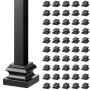 VEVOR alumíniumötvözet korlát cipő Lépcső lapos cipő csavaros lyukakkal 1/2 hüvelykes négyzet alakú görgős kosár csavaros csuklós lépcsőház baluszterek fém orsókorlát, szatén fekete (50 db)