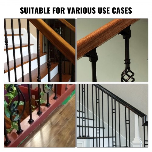 48 Chaussures De Balustre En Fer Inclinées – Avec Vis – Pour Balustres Carrés 1/2