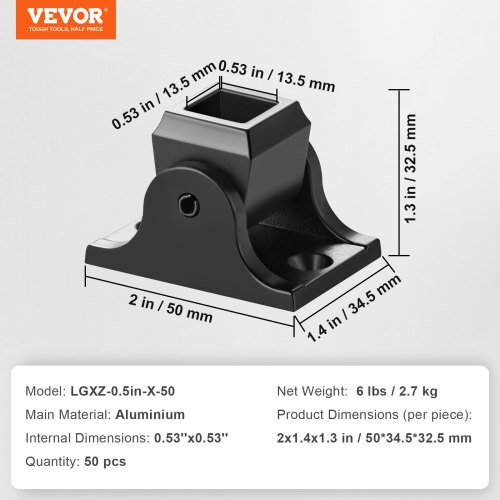 VEVOR Classic Composite Series 0.5-in x 0.5-in x 4-ft Iron Deck Post