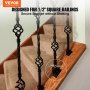 VEVOR Aluminum Alloy Baluster Shoes Square Balusters Baluster Wrought Spindles for Staircase Slant Shoes with Screw Holes for Use with 1/2 Inch Staircase Balusters, Spray Coated Black (50 Pcs)