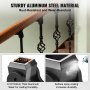 VEVOR alumíniumötvözet korláttalpok Négyszögletes korlátok Baluszter kovácsolt orsók lépcsőházi ferde cipőhöz csavarlyukakkal 1/2 hüvelykes lépcsőházi korlátokhoz, spray bevonattal fekete (50 db)