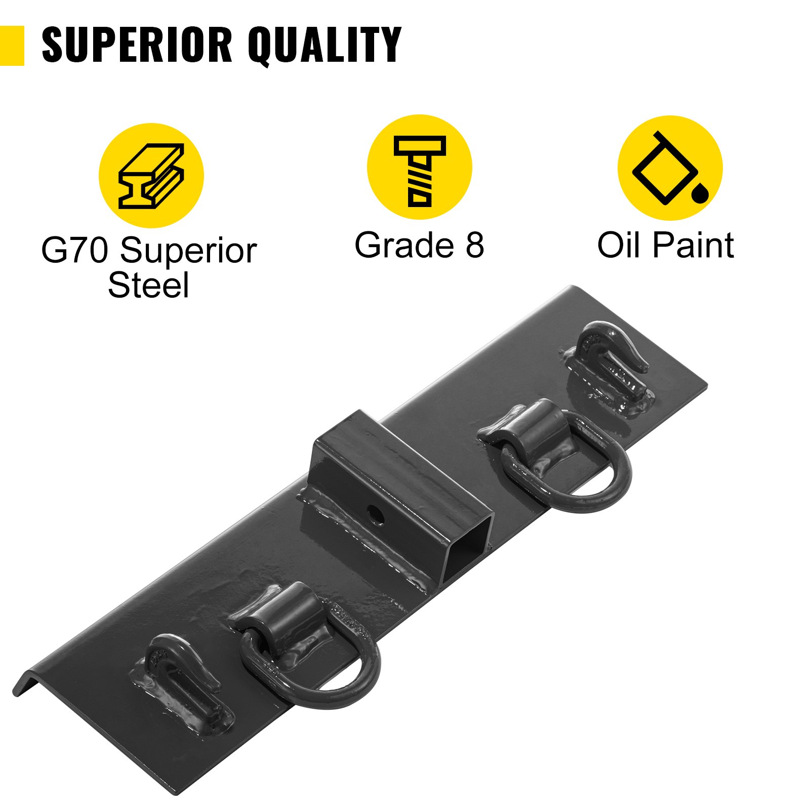 VEVOR Tractor Weld on Hooks, 1/4" Compact Weld on Grab Hooks, 4700LBS G70 Forged Heavy-Duty Bolt on Hooks for Tractor Bucket with 1/2" Shackles, Work Well for Tractor Bucket, RV, UTV, Truck