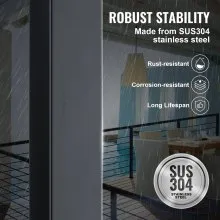 VEVOR Cable Railing Post 36x1.5x1.5in Steel Railing Post Without Holes 1Pc Black