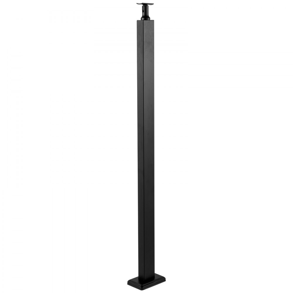 VEVOR Cable Rail Post Level Deck Stair Post 42 x 0.98 x 1.97" Cable Handrail Post Stainless Steel Brushed Finishing Deck Railing DIY Picket Without Hole Stair Railing Kit with Mount Bracket Black